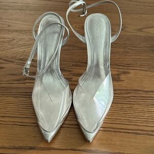 Schutz Metallic Silver Heels